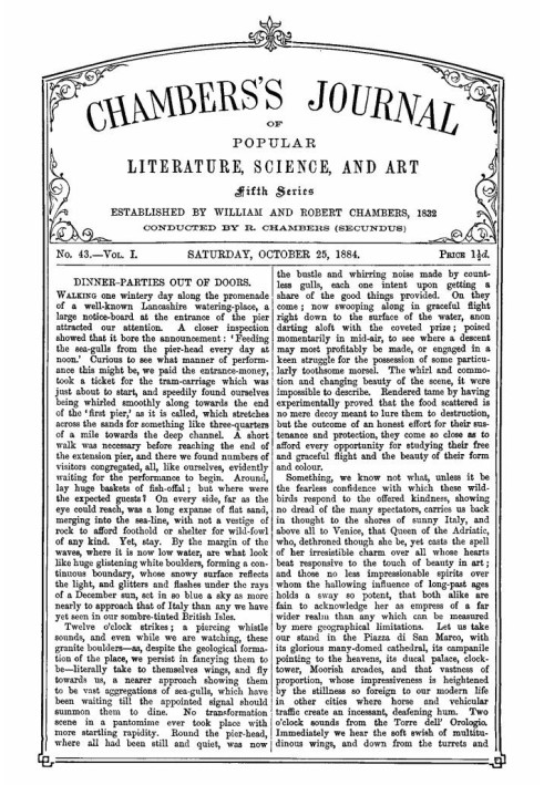 Book Chambers's Journal of Popular Literature, Science, and Art, Fifth Series, No. 43, Vol. I, October 25, 1884