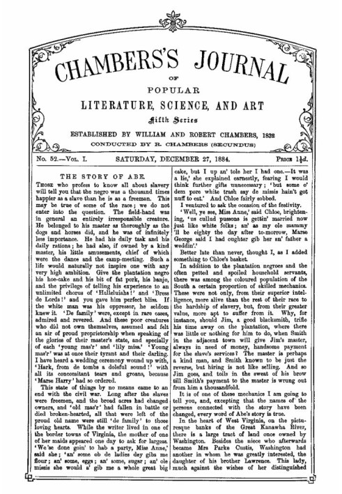 Book Chambers's Journal of Popular Literature, Science, and Art, Fifth Series, No. 52, Vol. I, December 27, 1884