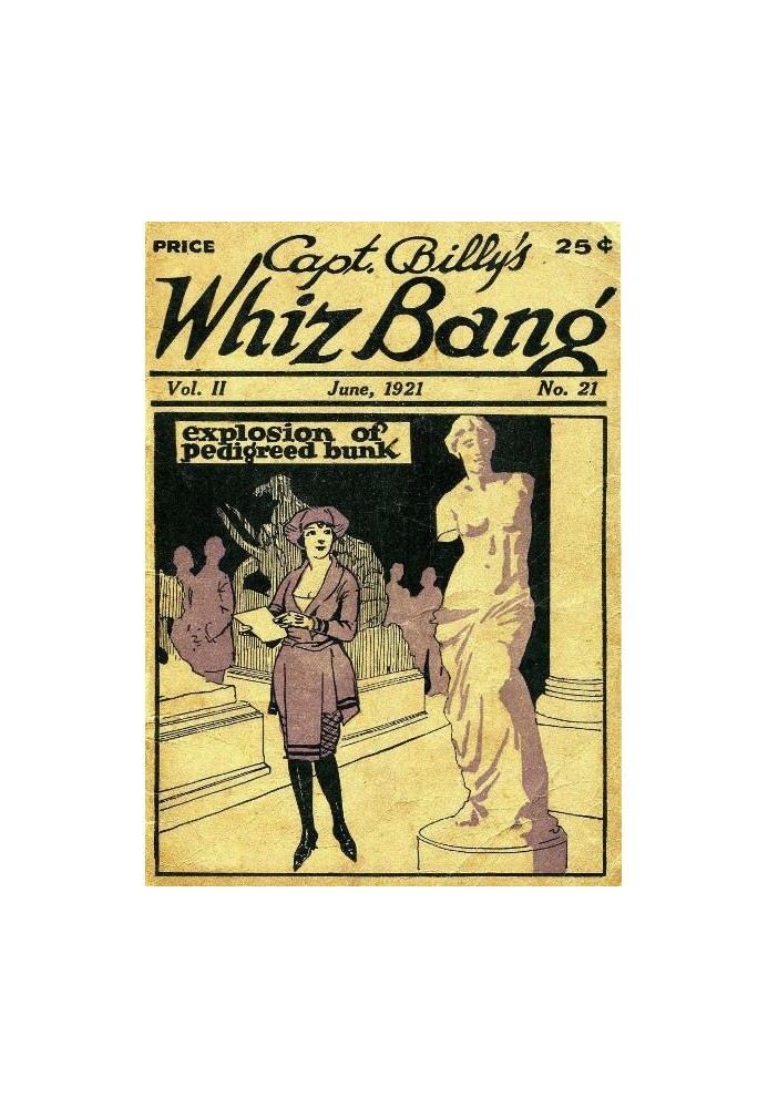 Book Captain Billy's Whiz Bang, Vol. 2, No. 21, June, 1921 America's Magazine of Wit, Humor and Filosophy