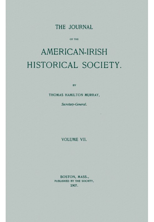 Book The Journal of the American-Irish Historical Society (Vol. VII)