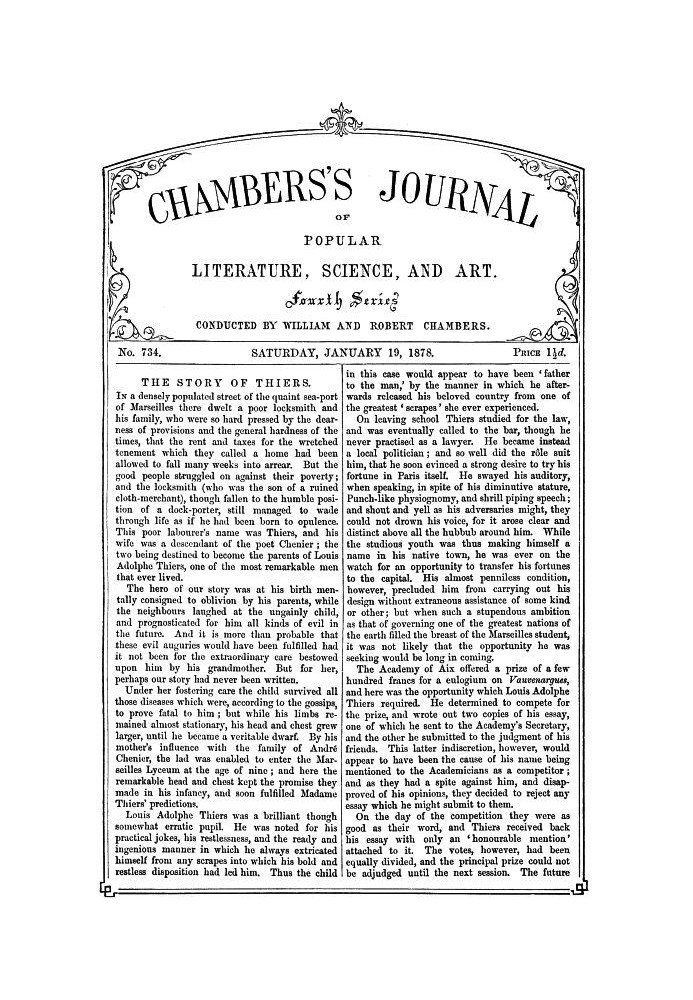 Book Chambers's Journal of Popular Literature, Science, and Art, No. 734, January 19, 1878