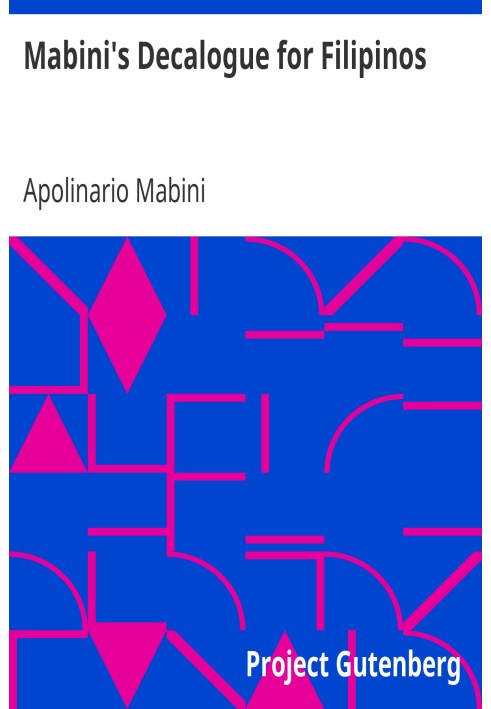 Book Mabini's Decalogue for Filipinos