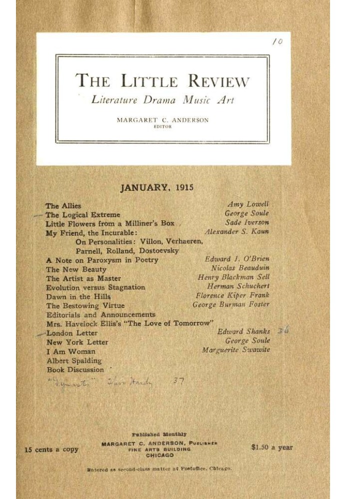 Книга Маленькое обозрение, январь 1915 г. (Том 1, № 10)