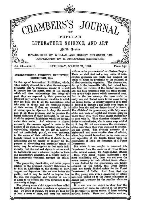 Book Chambers's Journal of Popular Literature, Science, and Art, Fifth Series, No. 13, Vol. I, March 29, 1884