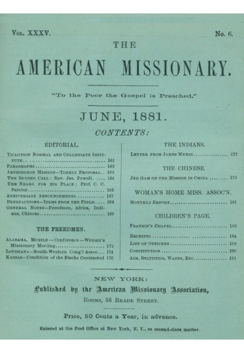 Книга Американский миссионер - Том 35, № 6, июнь 1881 г.