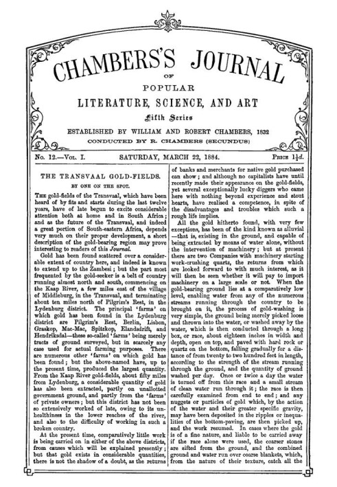 Book Chambers's Journal of Popular Literature, Science, and Art, Fifth Series, No. 12, Vol. I, March 22, 1884