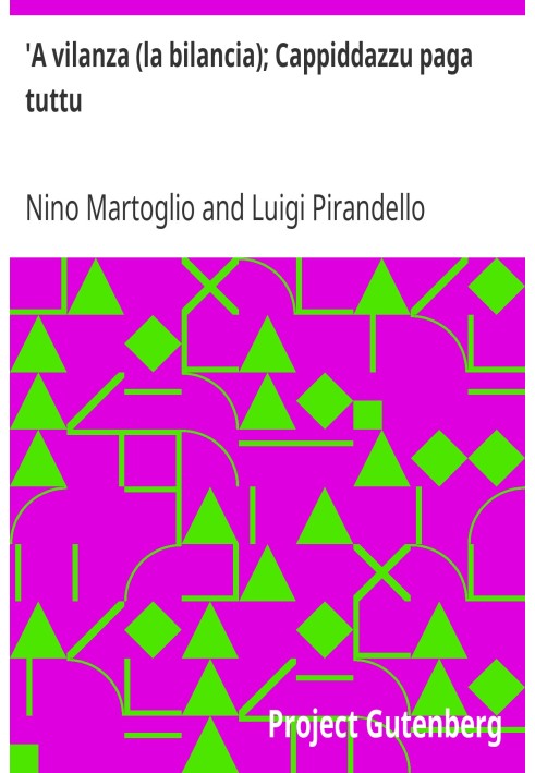 Book 'A vilanza (the scales); Cappiddazzu pays all Sicilian dialect theatre, seventh volume