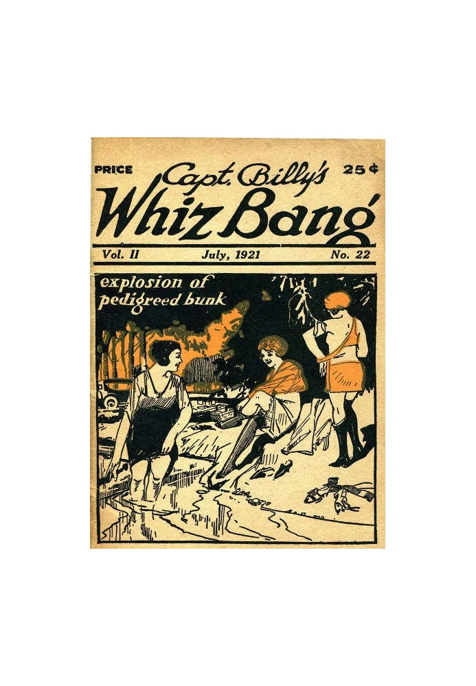 Book Captain Billy's Whiz Bang, Vol. 2, No. 22, July, 1921 America's Magazine of Wit, Humor and Filosophy
