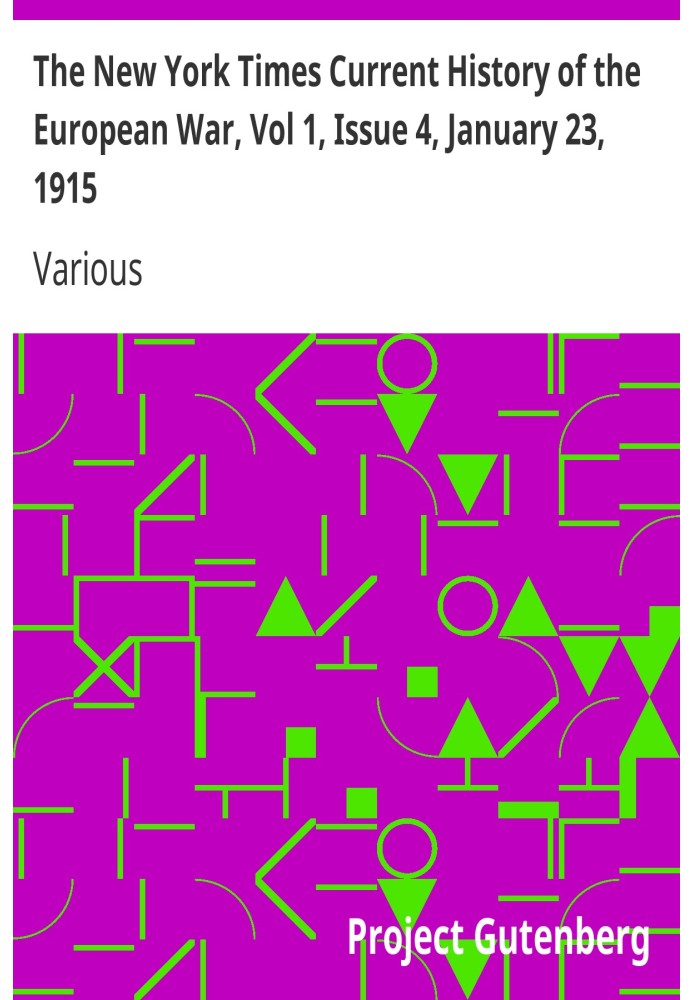 Book The New York Times Current History of the European War, Vol 1, Issue 4, January 23, 1915