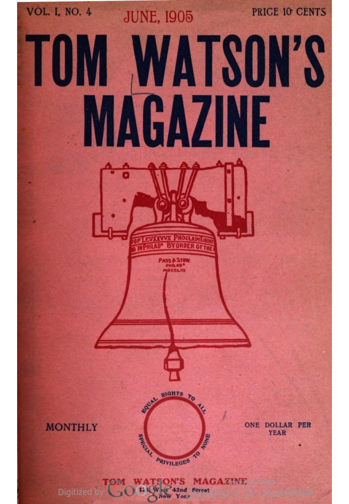 Книга Журнал Тома Вотсона, вип. I, № 4, червень 1905 р