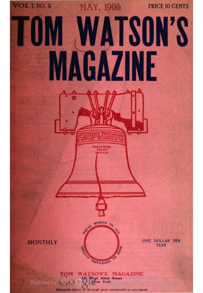 Book Tom Watson's Magazine, Vol. I, No. 3, May 1905