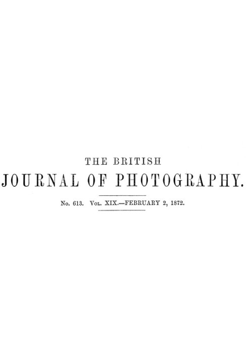 Book The British Journal of Photography, No. 613, Vol. XIX, February 2, 1872
