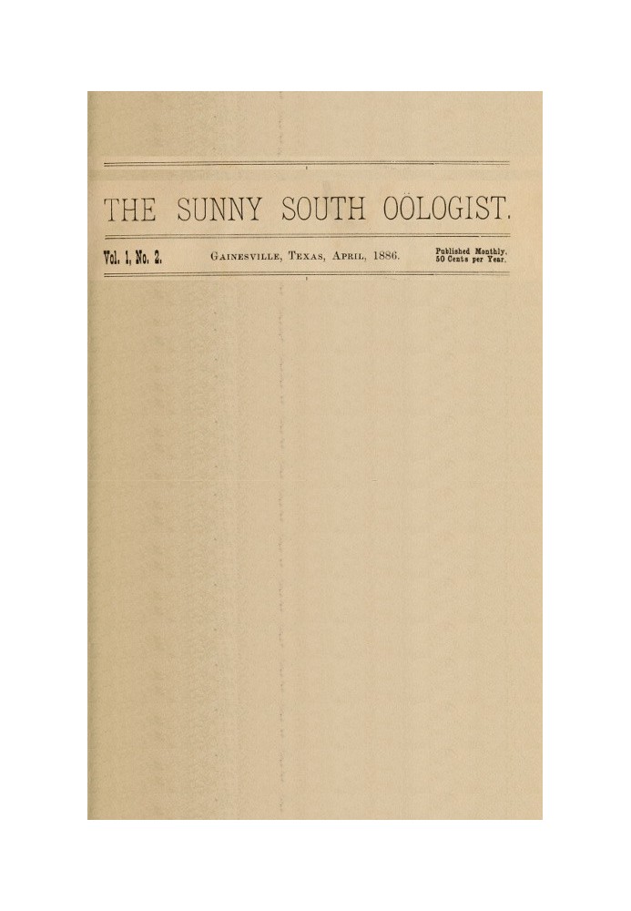 Book The Sunny South Oölogist. Vol. 1, No. 2