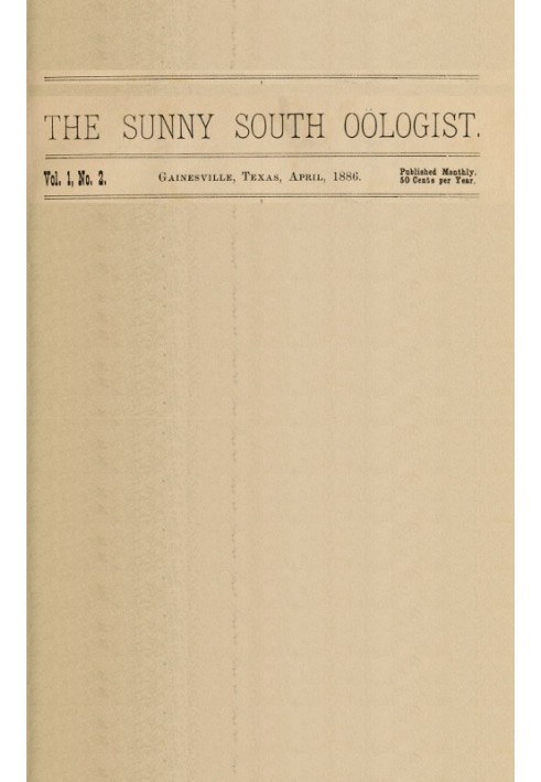 Book The Sunny South Oölogist. Vol. 1, No. 2