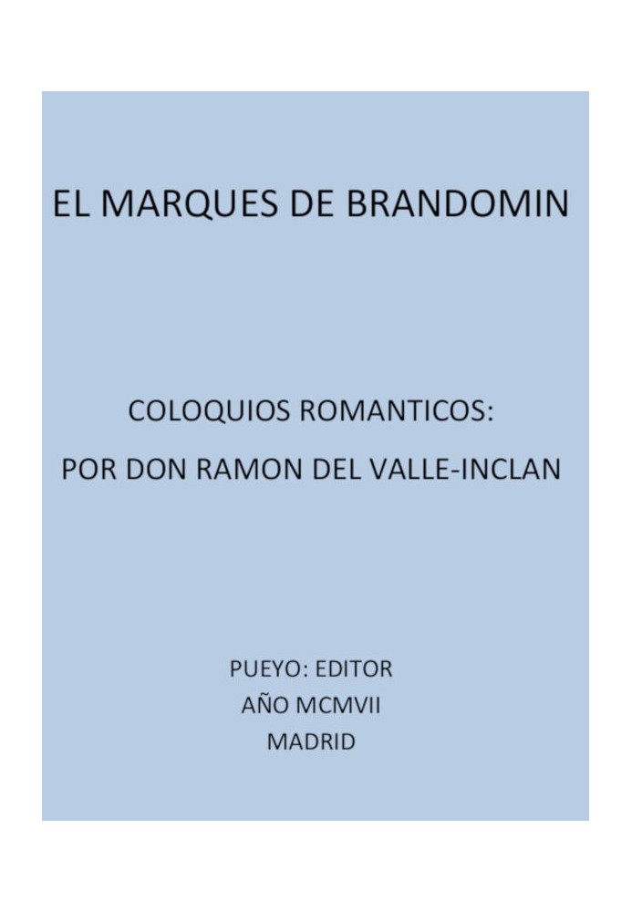 Book The Marquis of Bradomín: Romantic Colloquiums