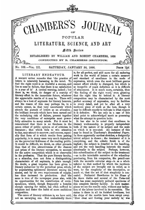 Book Chambers's Journal of Popular Literature, Science, and Art, Fifth Series, No. 109, Vol. III, January 30, 1886