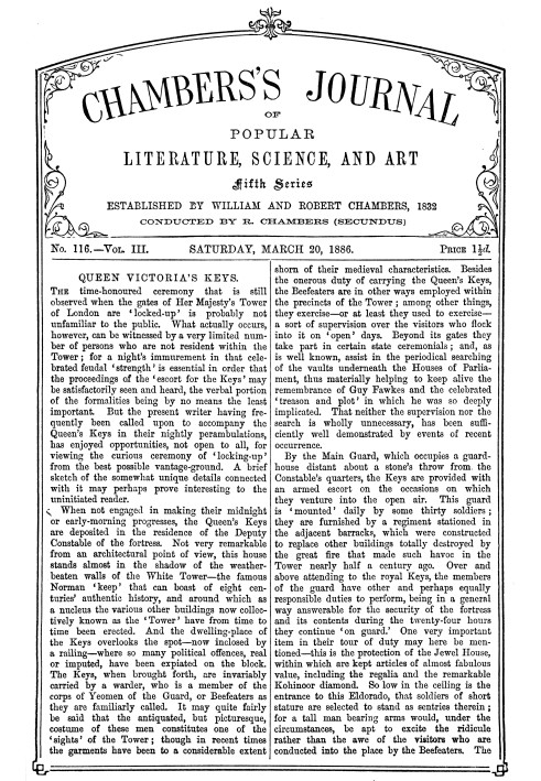 Book Chambers's journal of popular literature, science, and art, fifth series, No. 116, Vol. III, March 20, 1886