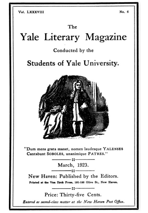 Book The Yale Literary Magazine (Vol. LXXXVIII, No. 6, March 1923)