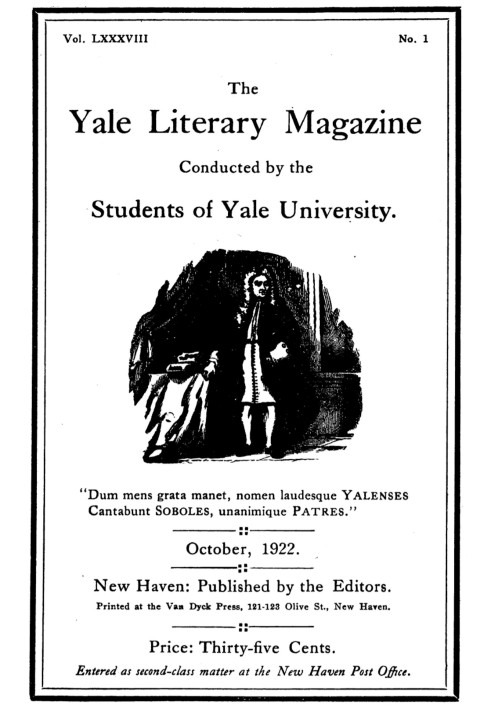 Book The Yale Literary Magazine (Vol. LXXXVIII, No. 1, October 1922)