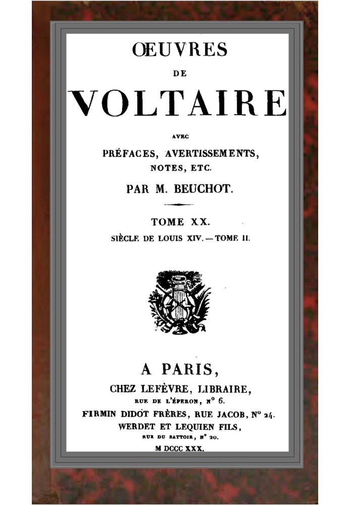Book Works of Voltaire Volume XX: Century of Louis XIV.—Volume II