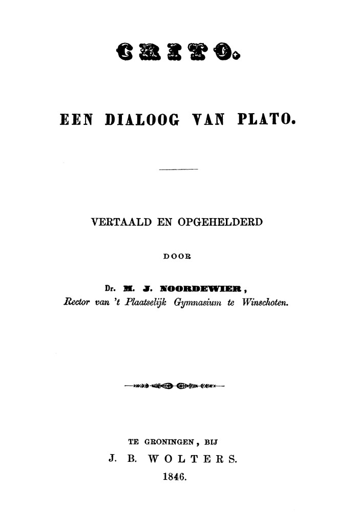 Book Crito: A Dialogue of Plato