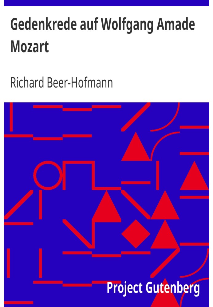 Книга Речь в память о Вольфганге Амаде Моцарте