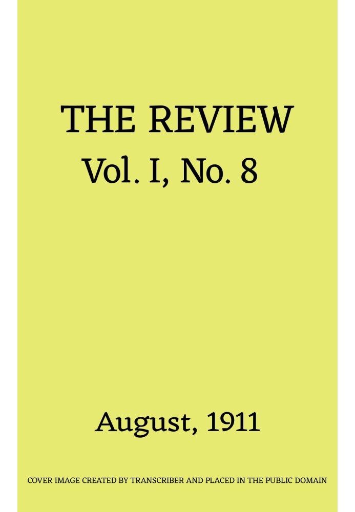 Book The Review, Vol. 1, No. 8, August 1911