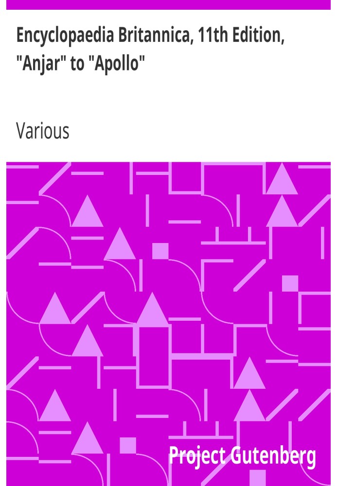 Book Encyclopaedia Britannica, 11th Edition, "Anjar" to "Apollo" Volume 2, Slice 2