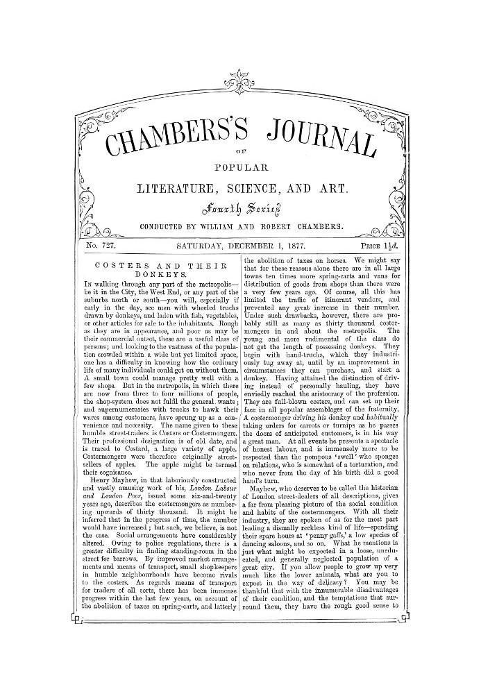 Book Chambers's Journal of Popular Literature, Science, and Art, No. 727, December 1, 1877