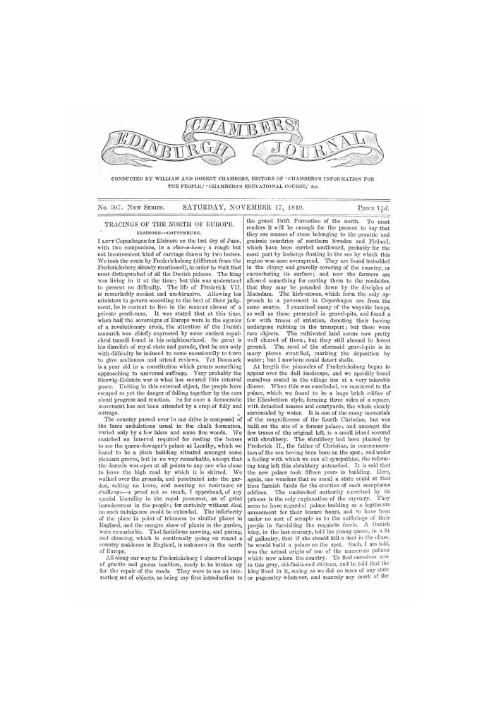 Book Chambers's Edinburgh Journal, No. 307 New Series, Saturday, November 17, 1849