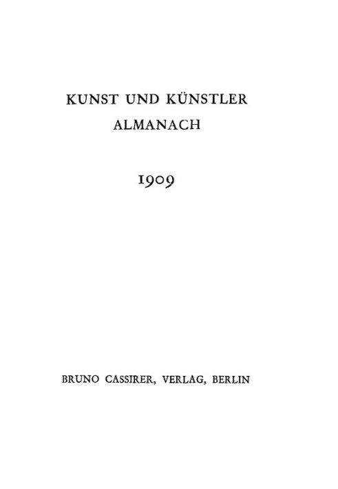 Book Art and Artists Almanac 1909