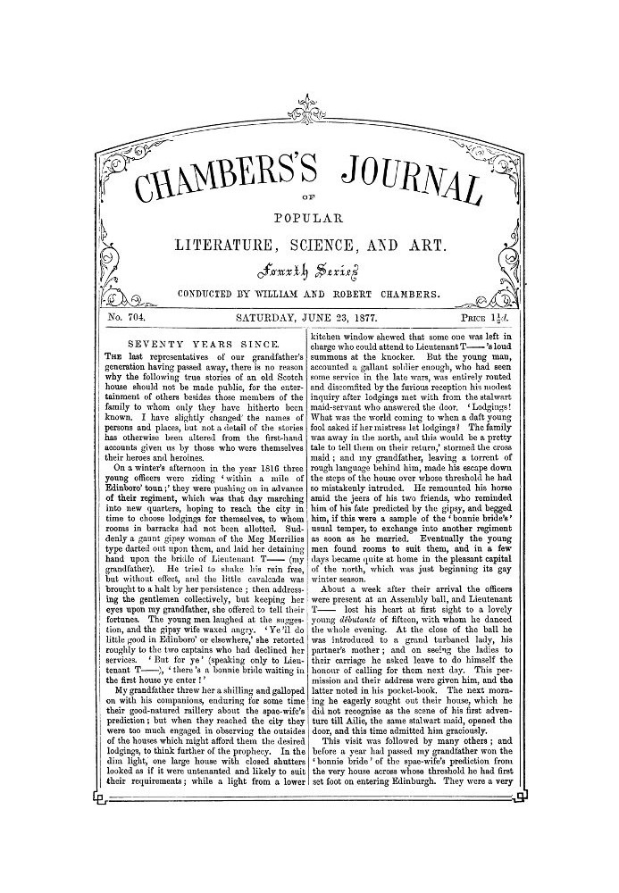 Book Chambers's Journal of Popular Literature, Science, and Art, No. 704 June 23, 1877