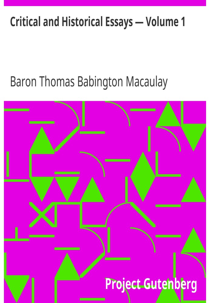 Book Critical and Historical Essays — Volume 1