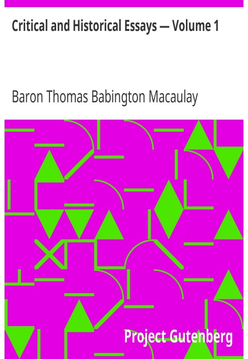 Book Critical and Historical Essays — Volume 1