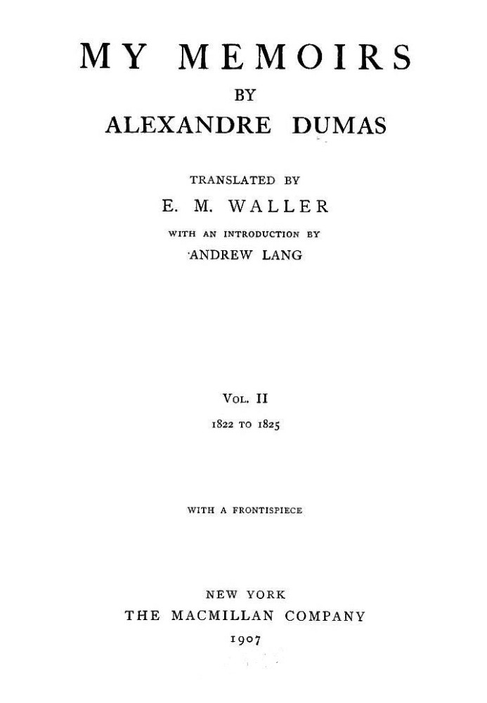 Book My Memoirs, Vol. II, 1822 to 1825