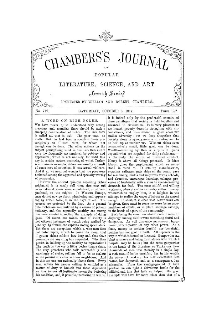 Book Chambers's Journal of Popular Literature, Science, and Art, No. 719 October 6, 1877