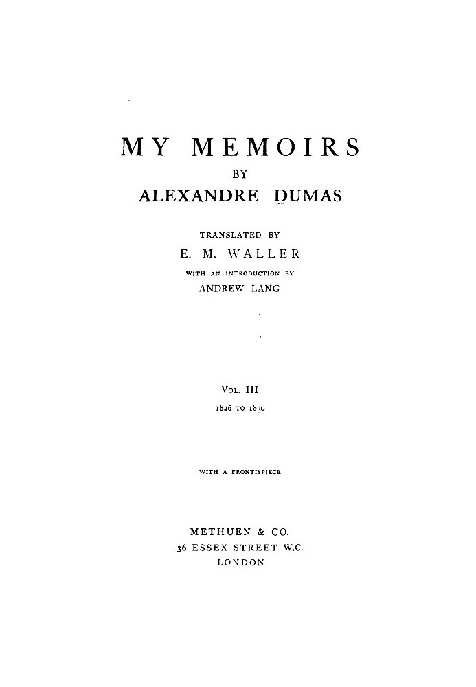 Book My Memoirs, Vol. III, 1826 to 1830