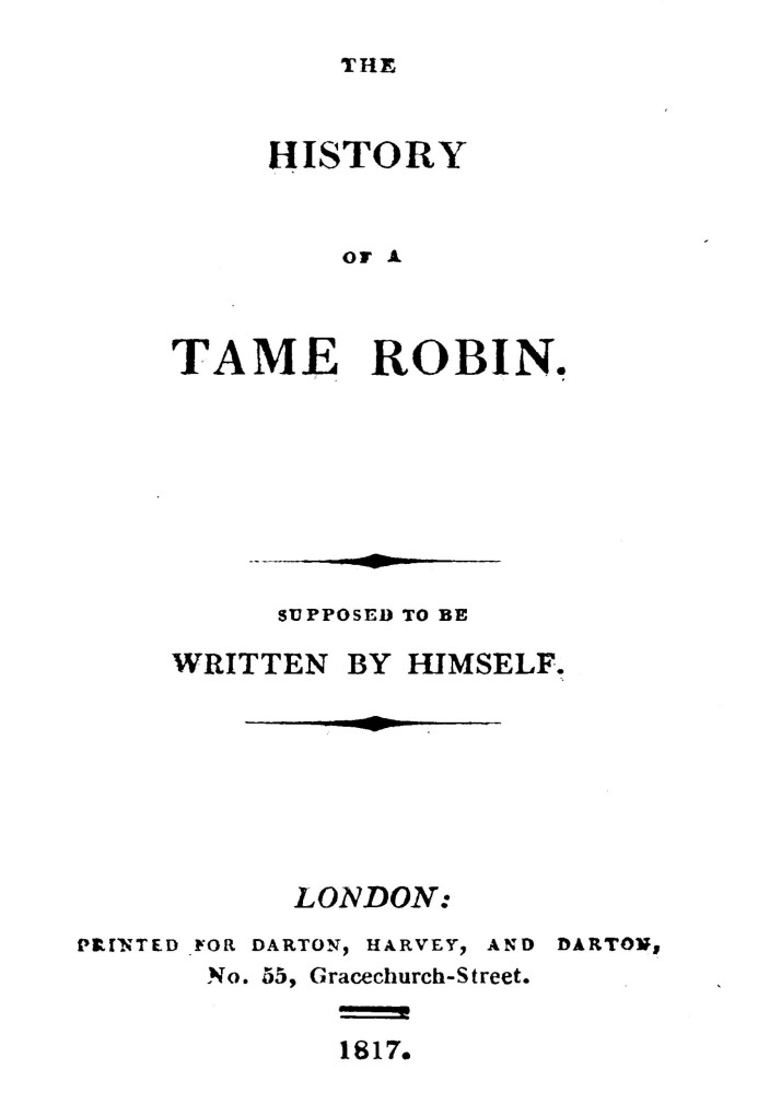 Book The history of a tame robin