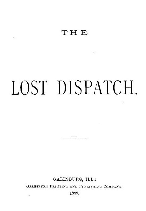 Book The Lost Dispatch