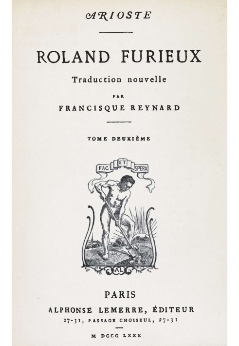 Книга Roland Furieux, том 2: $b Новий переклад Франсіска Рейнара