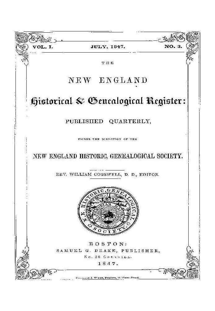 Book The New England Historical & Genealogical Register, Vol. 1, No. 3, July 1847