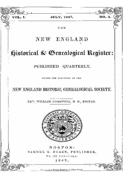 Book The New England Historical & Genealogical Register, Vol. 1, No. 3, July 1847