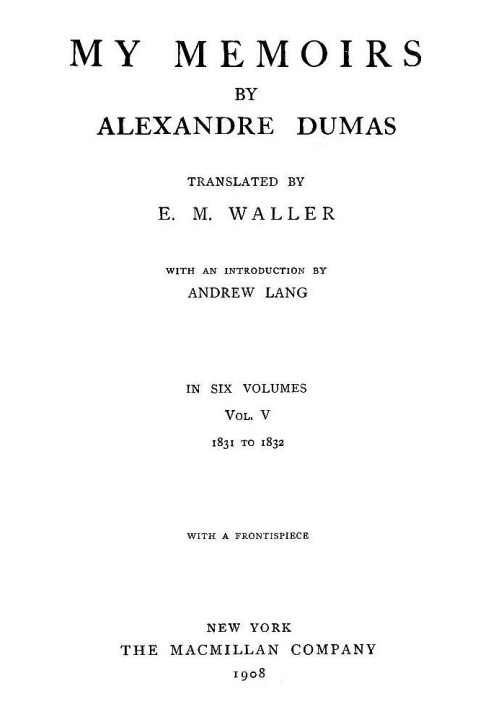 Book My Memoirs, Vol. V, 1831 to 1832