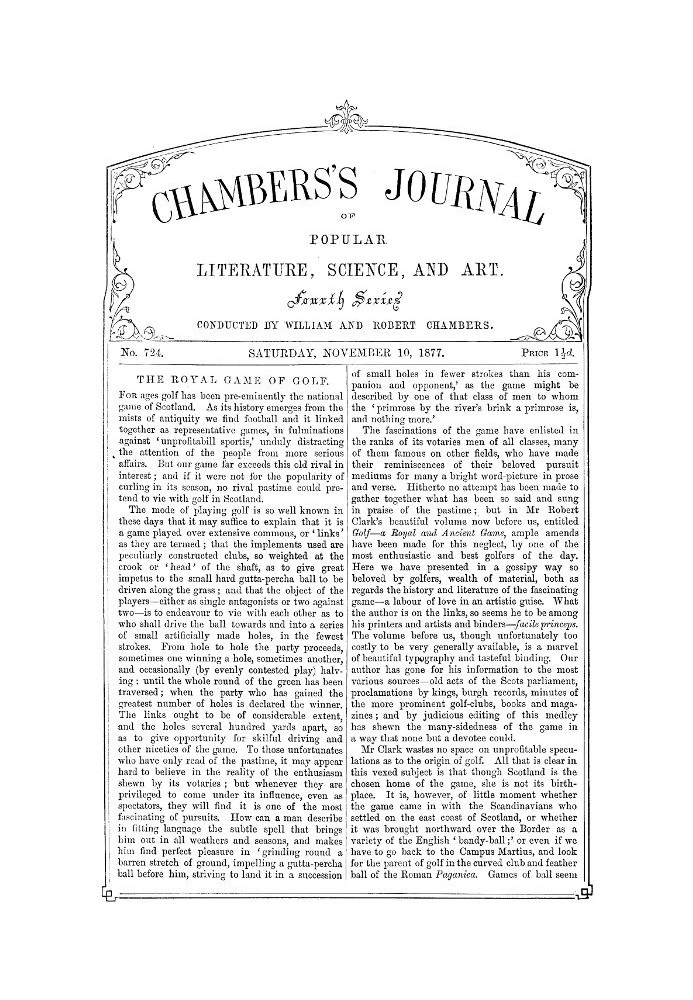 Book Chambers's Journal of Popular Literature, Science, and Art, No. 724 November 10, 1877