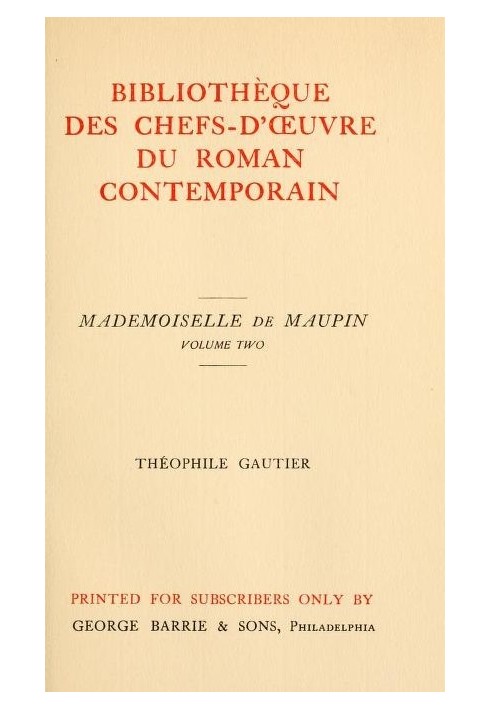 Book Mademoiselle de Maupin, Volume 2 (of 2)