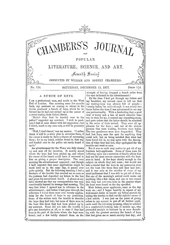 Book Chambers's Journal of Popular Literature, Science, and Art, No. 729, December 15, 1877