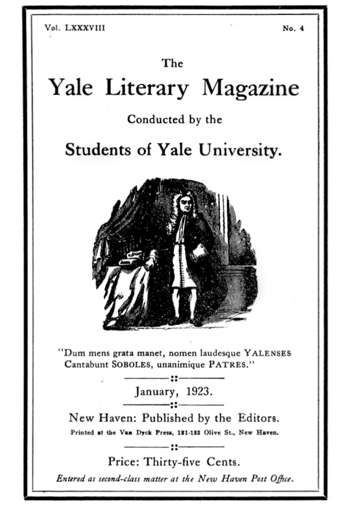 Book The Yale Literary Magazine (Vol. LXXXVIII, No. 4, January 1923)