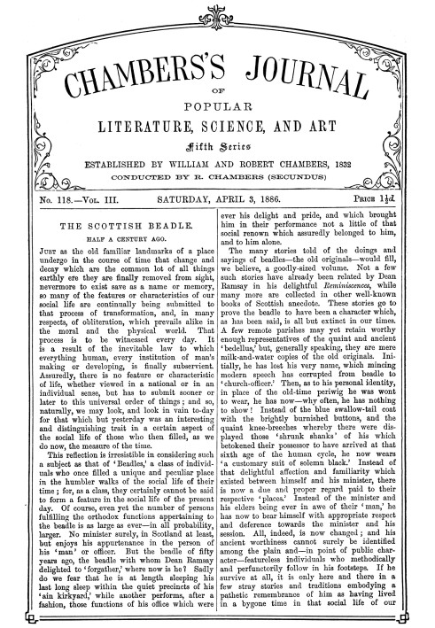 Book Chambers's Journal of Popular Literature, Science, and Art, fifth series, no. 118, vol. III, April 3, 1886