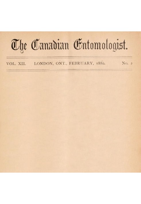 Book The Canadian Entomologist, Vol. XII., No. 2, February 1880