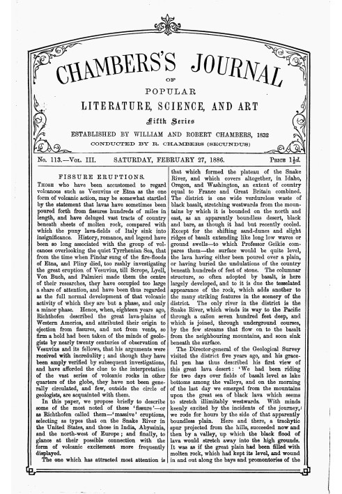 Book Chambers's Journal of Popular Literature, Science, and Art, Fifth Series, No. 113, Vol. III, February 27, 1886